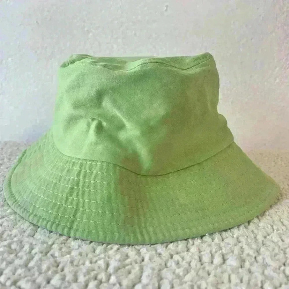 Green Bucket Hat with Sunflower Print - Picture 2 of 4